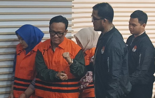 KPK menetapkan Wamenaker Immanuel Ebenezer alias Noel sebagai tersangka kasus dugaan pemerasan sertifikasi keselamatan dan kesehatan kerja (K3) saat diumumkan dalam jumpa pers di Gedung Merah Putih KPK, Jakarta Selatan, Jumat (22/8/2025). (Selvianus Kopong Basar / FTNews.co.id)